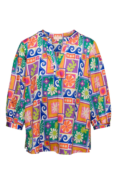 Ladies House of Bruar Gara Notch Neck Blouse