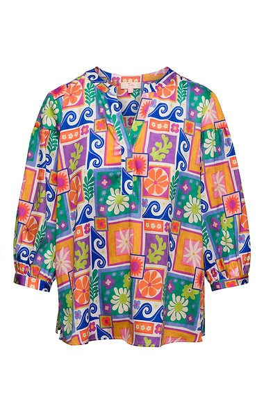 Ladies House of Bruar Gara Notch Neck Blouse
