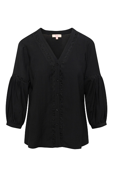 Ladies House of Bruar Helen Embroidered V Neck Blouse