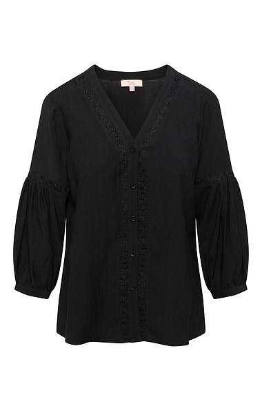 Ladies House of Bruar Helen Embroidered V Neck Blouse