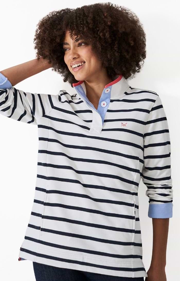 Ladies Crew Clothing Padstow Pique Sweatshirt House of Bruar