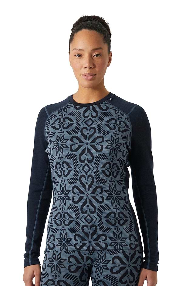 Ladies Helly Hansen Base Layer Merino Printed Crew