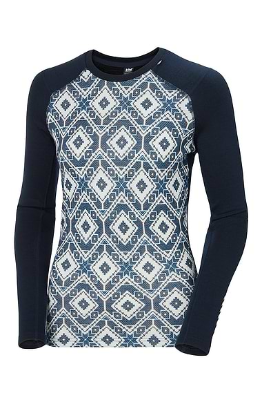 Ladies Helly Hansen Base Layer Merino Printed Crew