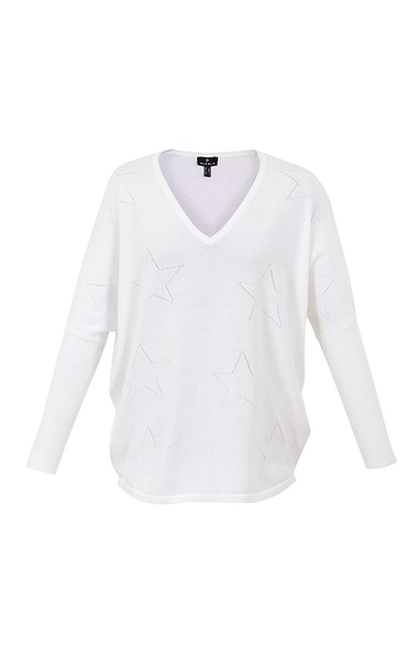 Ladies Marble Star V-Neck Sweater
