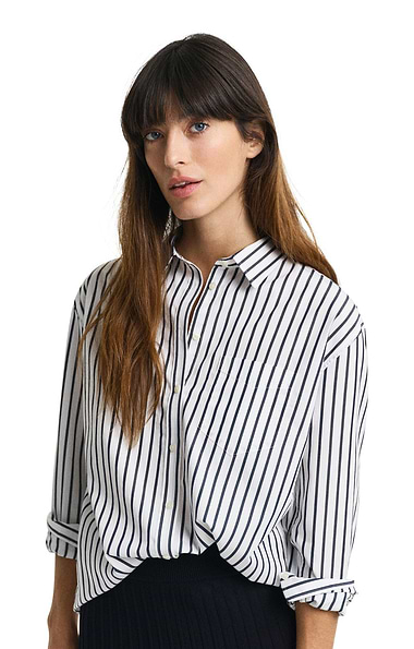 Ladies Gant Relaxed Poplin Striped Shirt