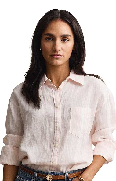 Ladies Gant Relaxed Striped Linen Shirt
