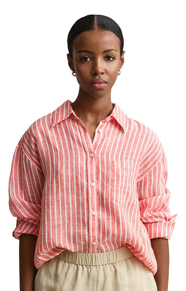 Ladies Gant Relaxed Striped Linen Shirt
