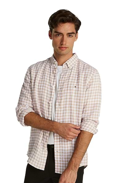 Men's Tommy Hilfiger Linen Gingham Regular Fit Shirt
