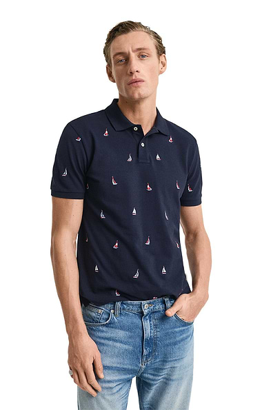 Men's Gant Embroidered Graphic Polo