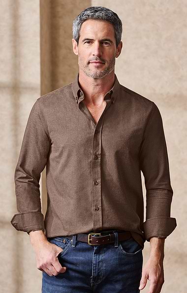 Men's Cotton Mix Brushed Shirt