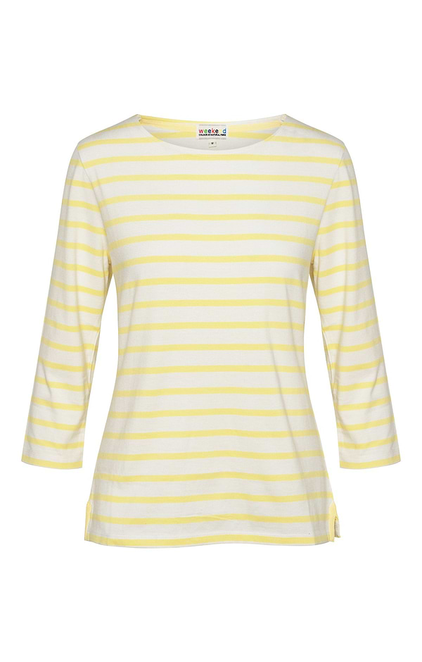 Ladies Cotton Striped Boat Neck Top