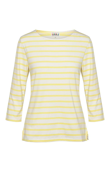 Ladies Cotton Striped Boat Neck Top