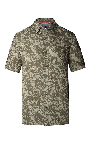 Men's Print Tech Chambray Short-Sleeve Shirt