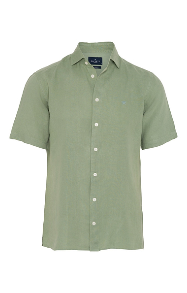 Men's Hackett Garment Dyed Linen Short Sleeved Shirt