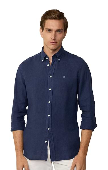 Men's Hackett Essential Garment Dyed Linen Brompton Shirt