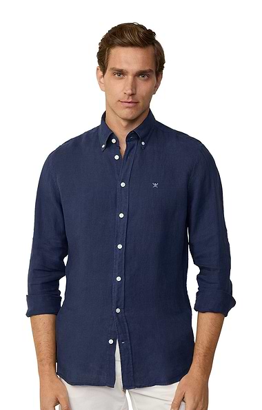 Men's Hackett Essential Garment Dyed Linen Brompton Shirt