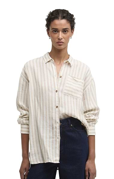 Ladies Barbour Annie Linen Stripe Shirt