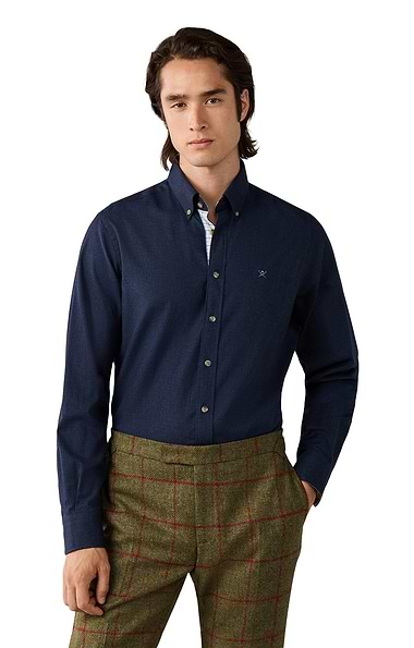 Men's Hackett London Flannel Multi Trim Shirt