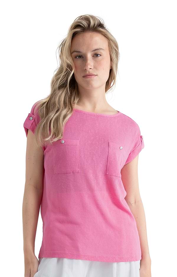 Ladies Marble Patch Pocket Short Sleeved Tee