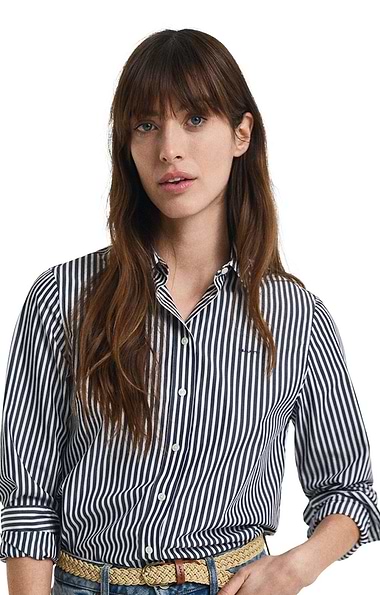 Ladies Gant Classic Poplin Stripe Shirt