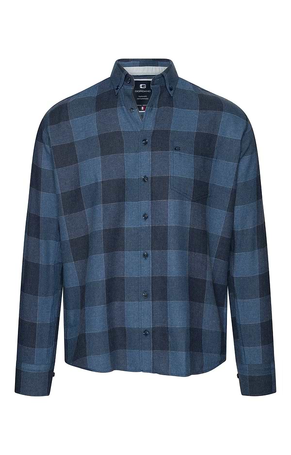 Men's Long-Sleeve Button-Down Check Shirt