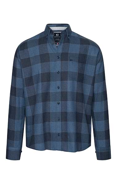 Men's Long-Sleeve Button-Down Check Shirt