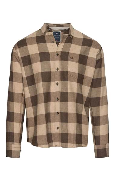 Men's Long-Sleeve Button-Down Check Shirt