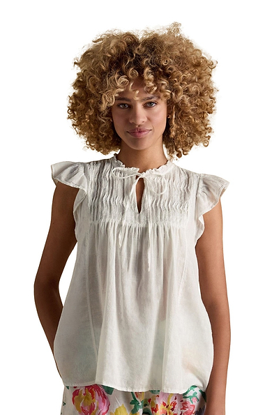 Ladies Joules Nolan Sleeveless Frill Blouse