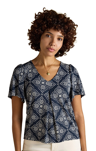 Ladies Joules Nia Pleat Jersey Top