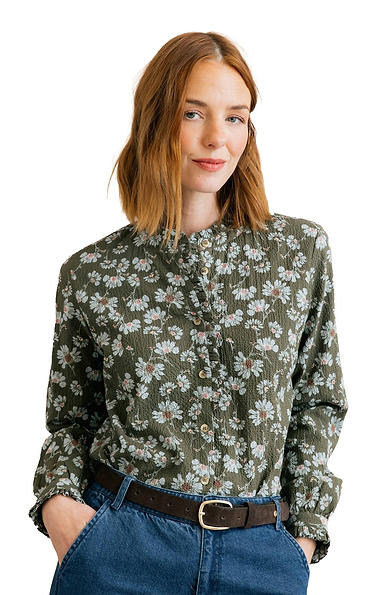 Ladies Lily & Me Rachel Cotton Frill-Collar Blouse