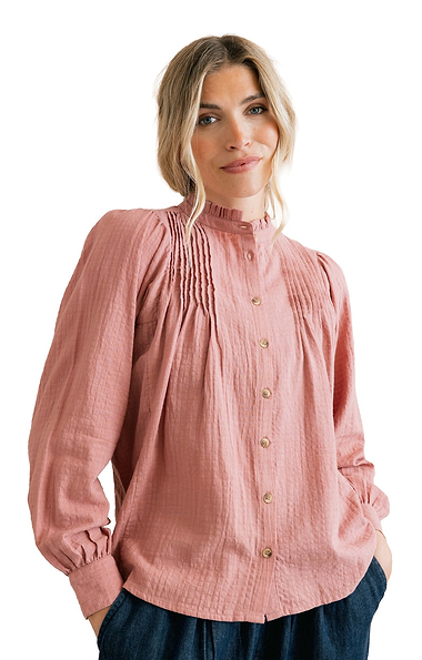 Ladies Lily & Me Flora Cotton Print Blouse