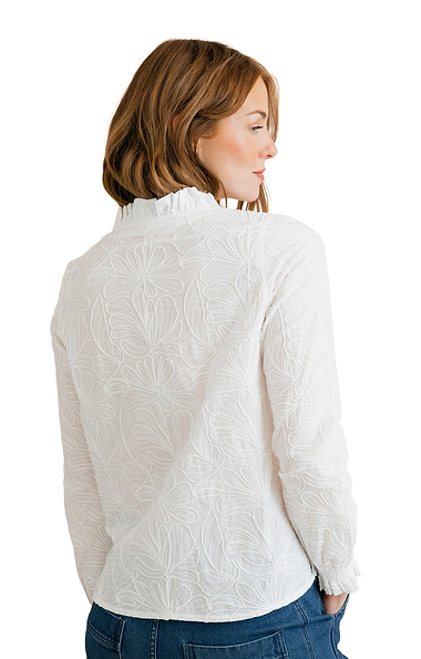 Ladies Lily & Me Sage Frill Cotton Blouse