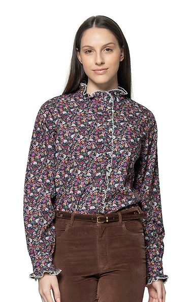 Ladies Hartwell Talia Frill Trim Blouse