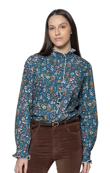 Ladies Hartwell Talia Frill Trim Blouse