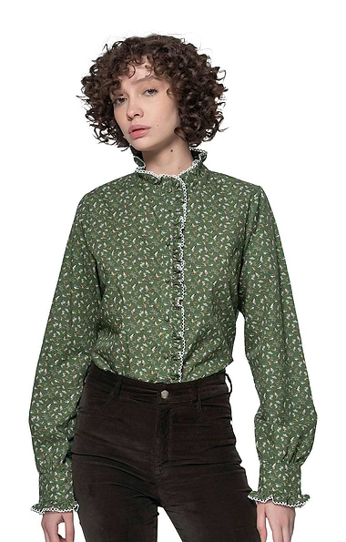 Ladies Hartwell Talia Frill Trim Blouse