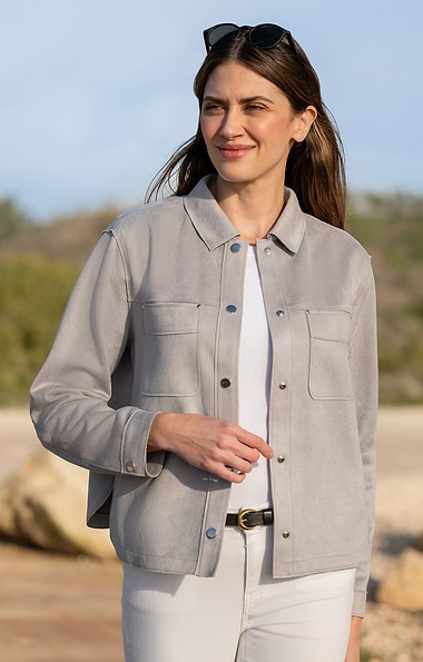 Ladies Barbara Lebek Faux Suede Shacket