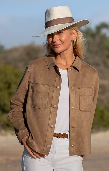 Ladies Barbara Lebek Faux Suede Shacket