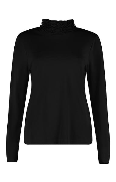 Ladies Ruffle Neck Long Sleeve Top
