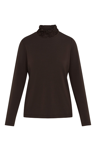Ladies Ruffle Neck Long Sleeve Top
