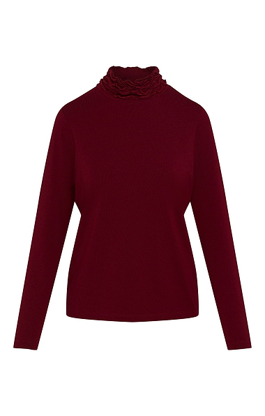 Ladies Ruffle Neck Long Sleeve Top