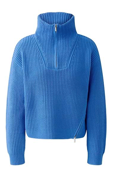 Ladies Oui Cotton Rich T-Zip Roll Neck Jumper