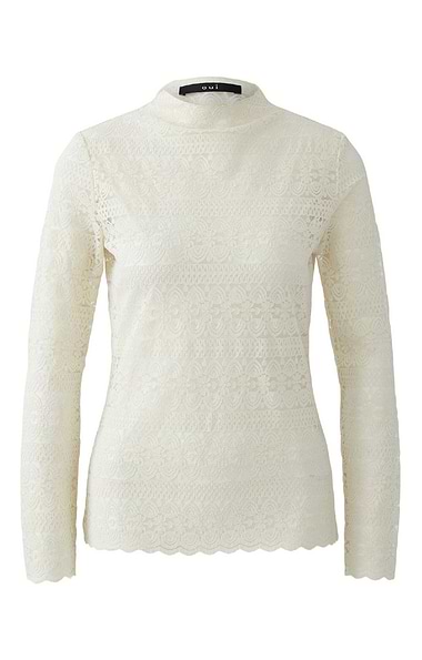 Ladies Oui Long Sleeve Lace Top