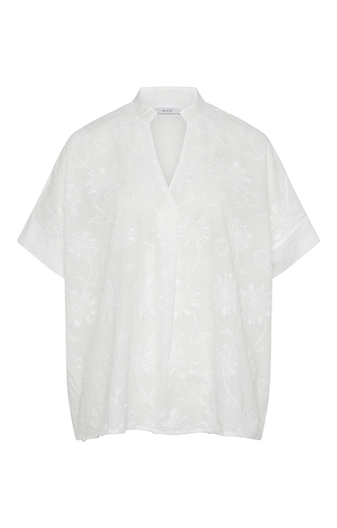 Ladies V Neck Cotton Floral Blouse