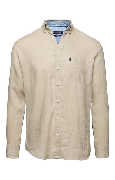 Men's Washed Linen Ivy Long Sleeve Shirt