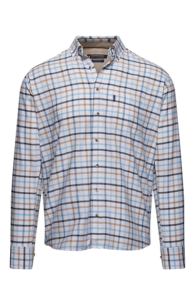 Men's Cotton Linen Tattersall Shirt