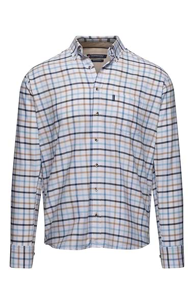 Men's Cotton Linen Tattersall Shirt