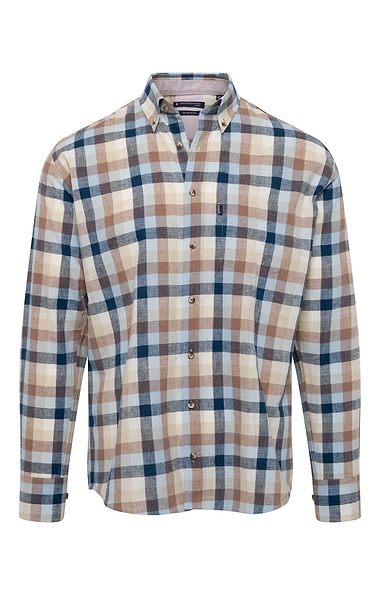 Men’s Cotton Linen Check Shirt