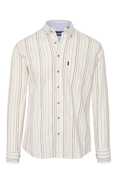 Men’s Cotton Linen Multi Stripe Shirt