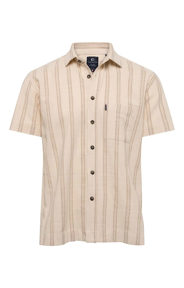 Men’s Cotton Canvas Stripe Short Sleeve Shirt