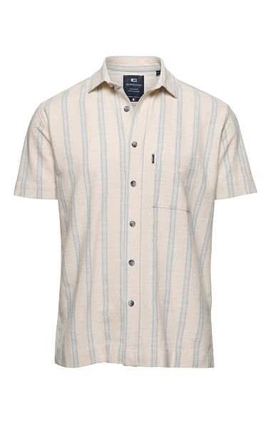 Men’s Cotton Canvas Stripe Short Sleeve Shirt